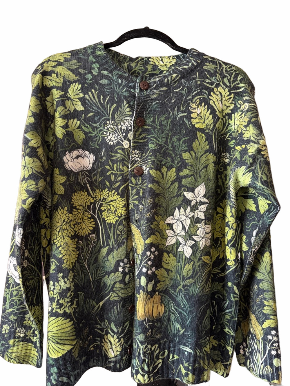 Botanical print XL cardigan never worn.